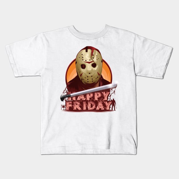 Happy Friday Kids T-Shirt by theusher